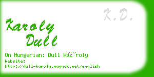 karoly dull business card